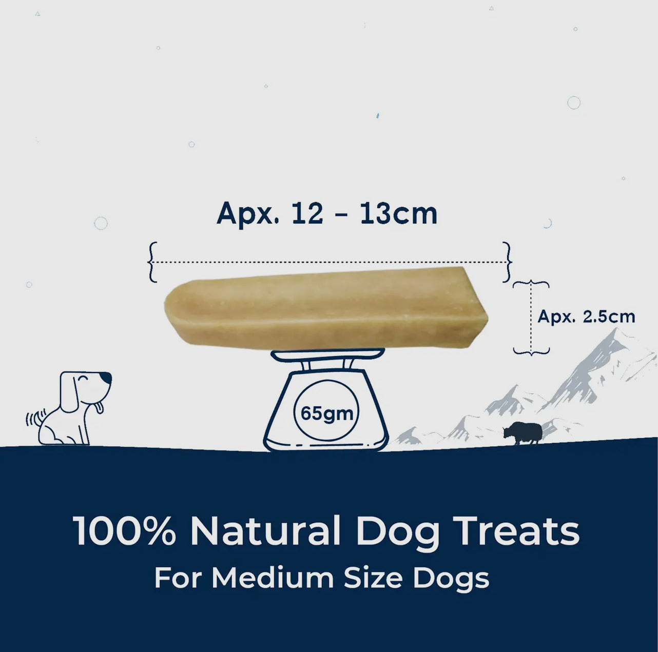 Medium Himalayan Cheese Yak chew 100% Natural Individually Boxed