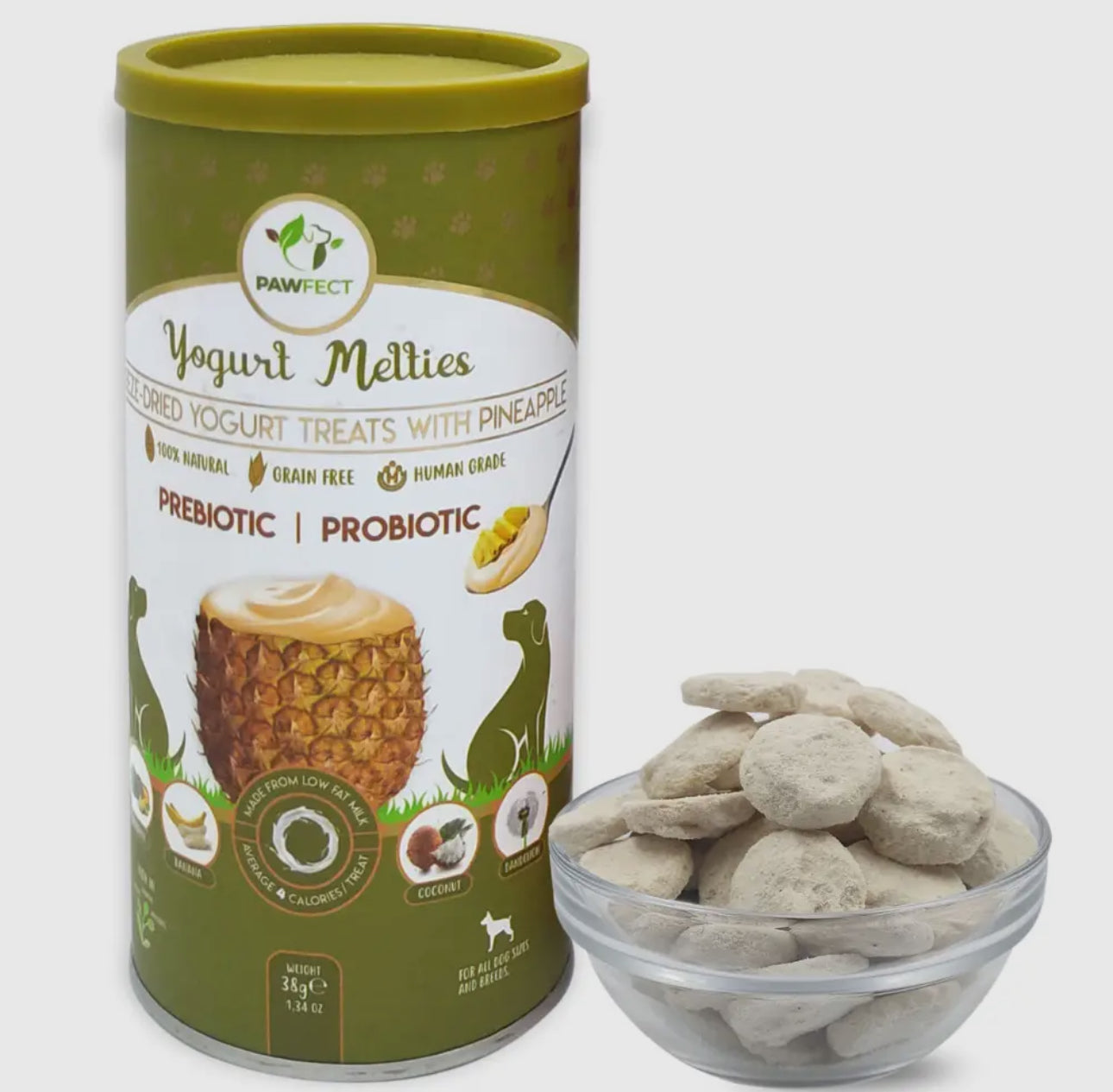 Yogurt Melties Pineapple, Banana, Coconut & Dandelion For Dogs