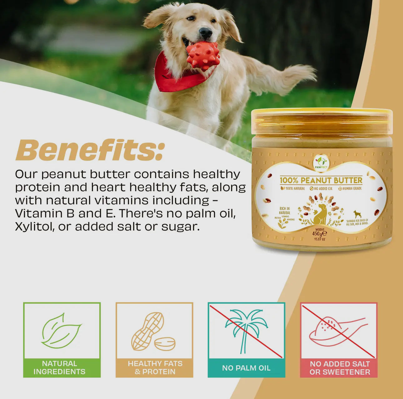 100% Natural Peanut Butter For Dogs-Peanut Butter-275g