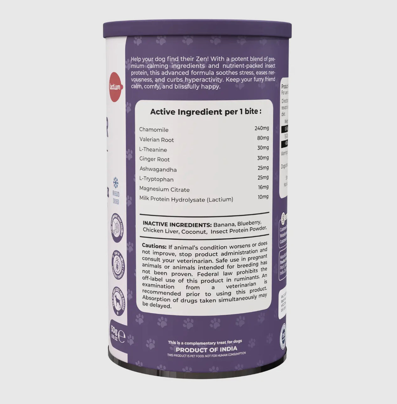 Pawfect Wild Vigor Zen Calm Bites (70g/2.46oz) | Calming Supplement for Dogs | Insect Protein | Ashwagandha | Chamomile