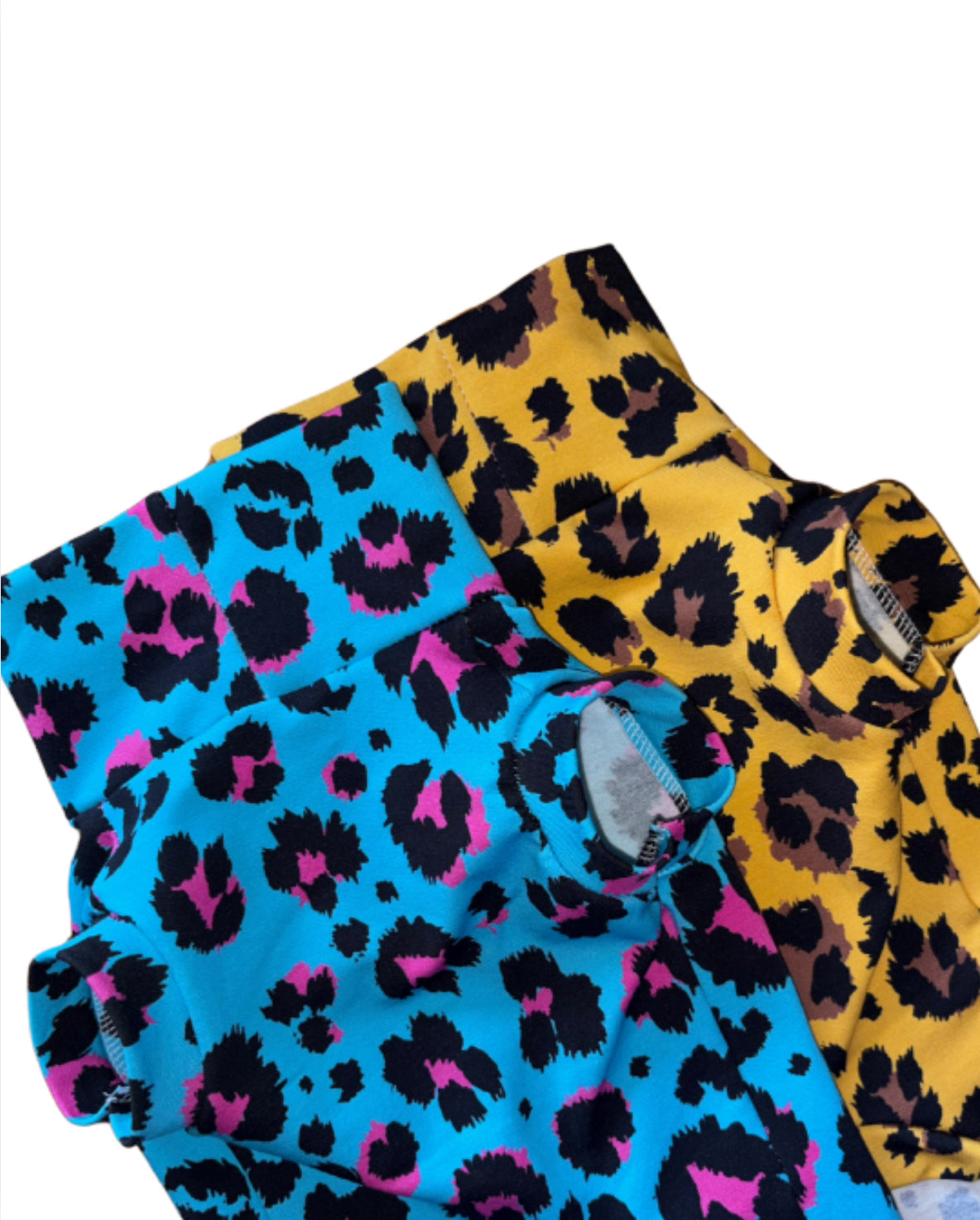 Bright Leopard French Terry Jersey T-Shirt Dachshund/Small Breed