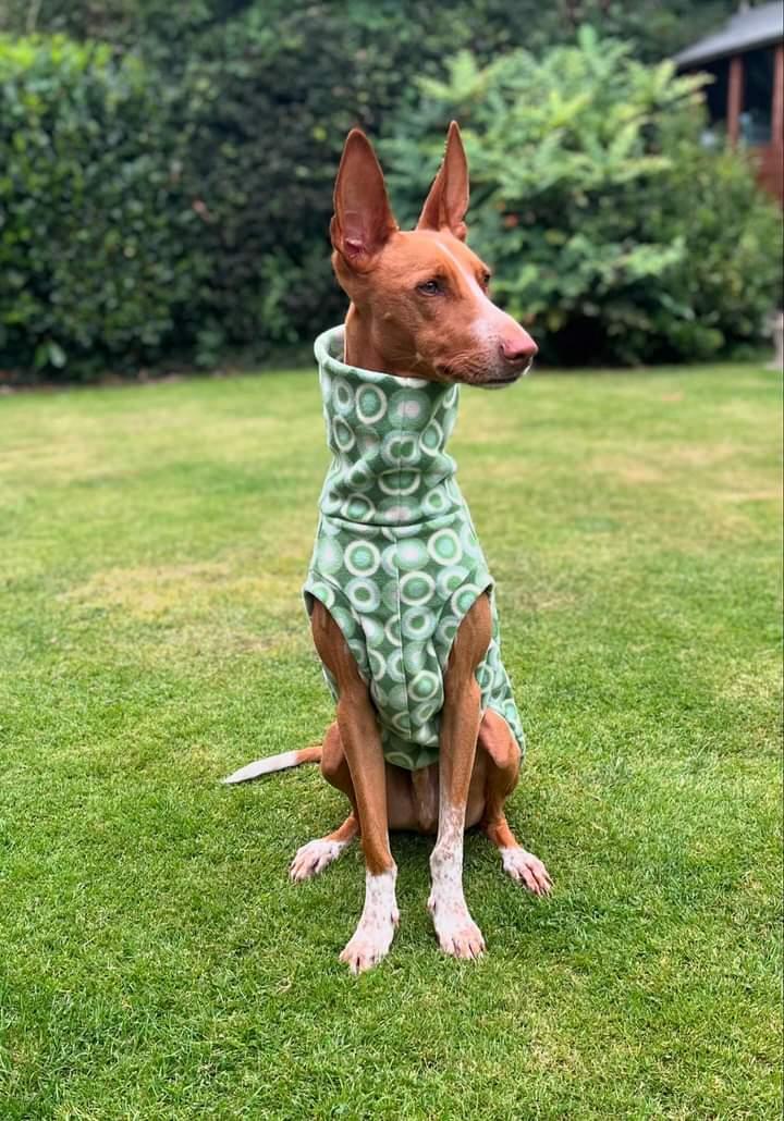 Retro Green Whippet Fleece Tankie