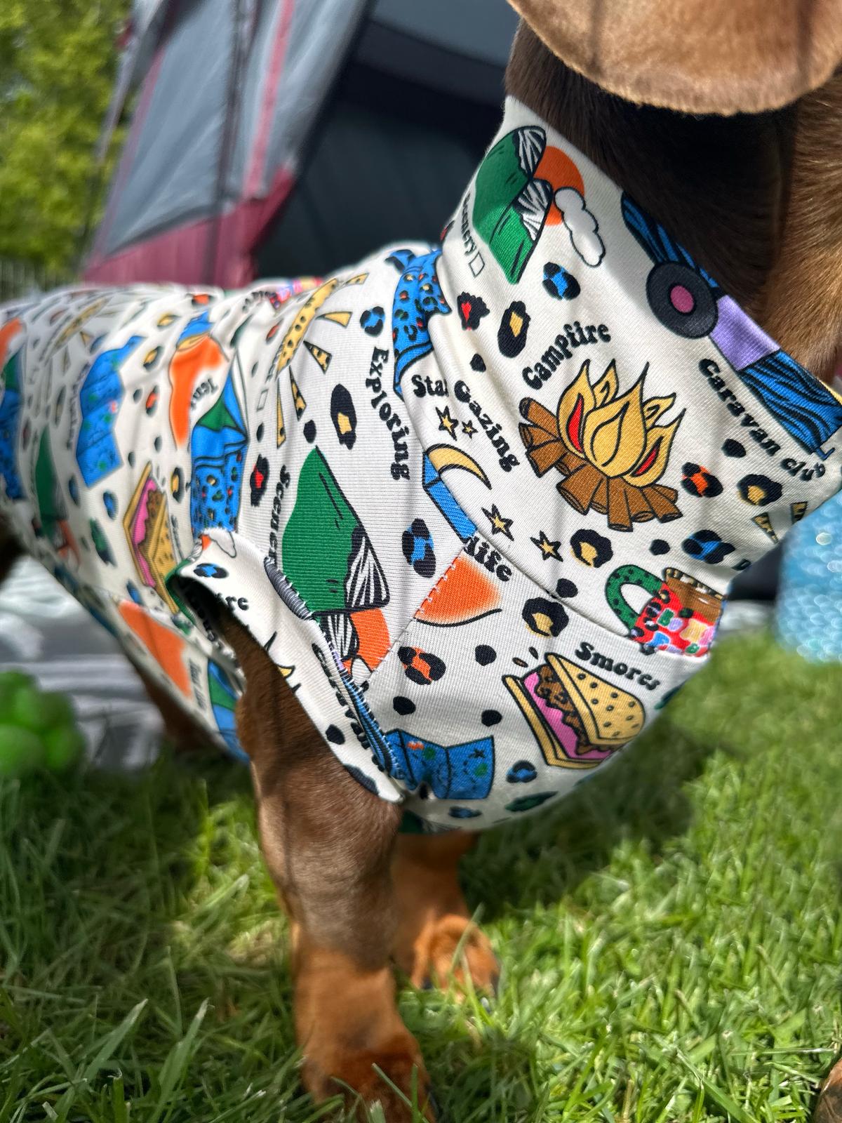 “Camping Out” Jersey T-Shirt Dachshund/Small Breed