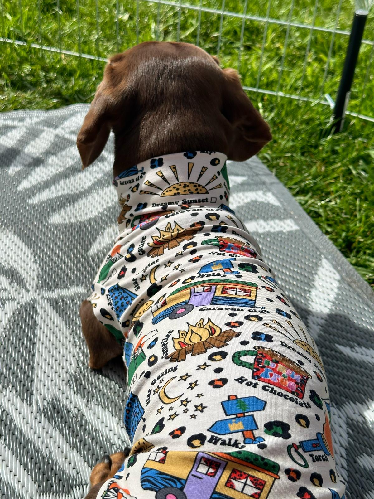 “Camping Out” Jersey T-Shirt Dachshund/Small Breed