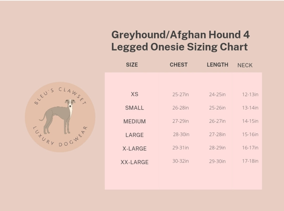 Limited Edition New & Exclusive Bleu’s Monster Spot Eco Fleece Onesie For Greyhounds