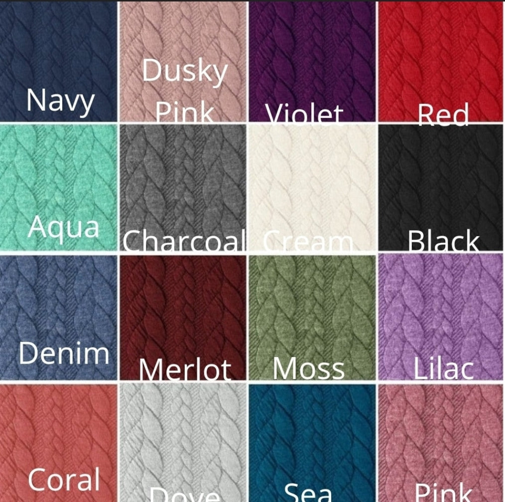 Cable Knit Bleu Tankie - Please leave your colour choice in the checkout notes