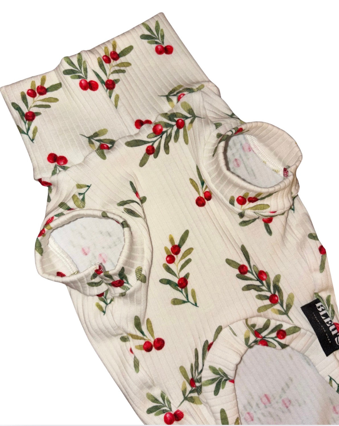 Winter Berries Ribbed Cotton Jersey T-Shirt Dachshund/Small Breed