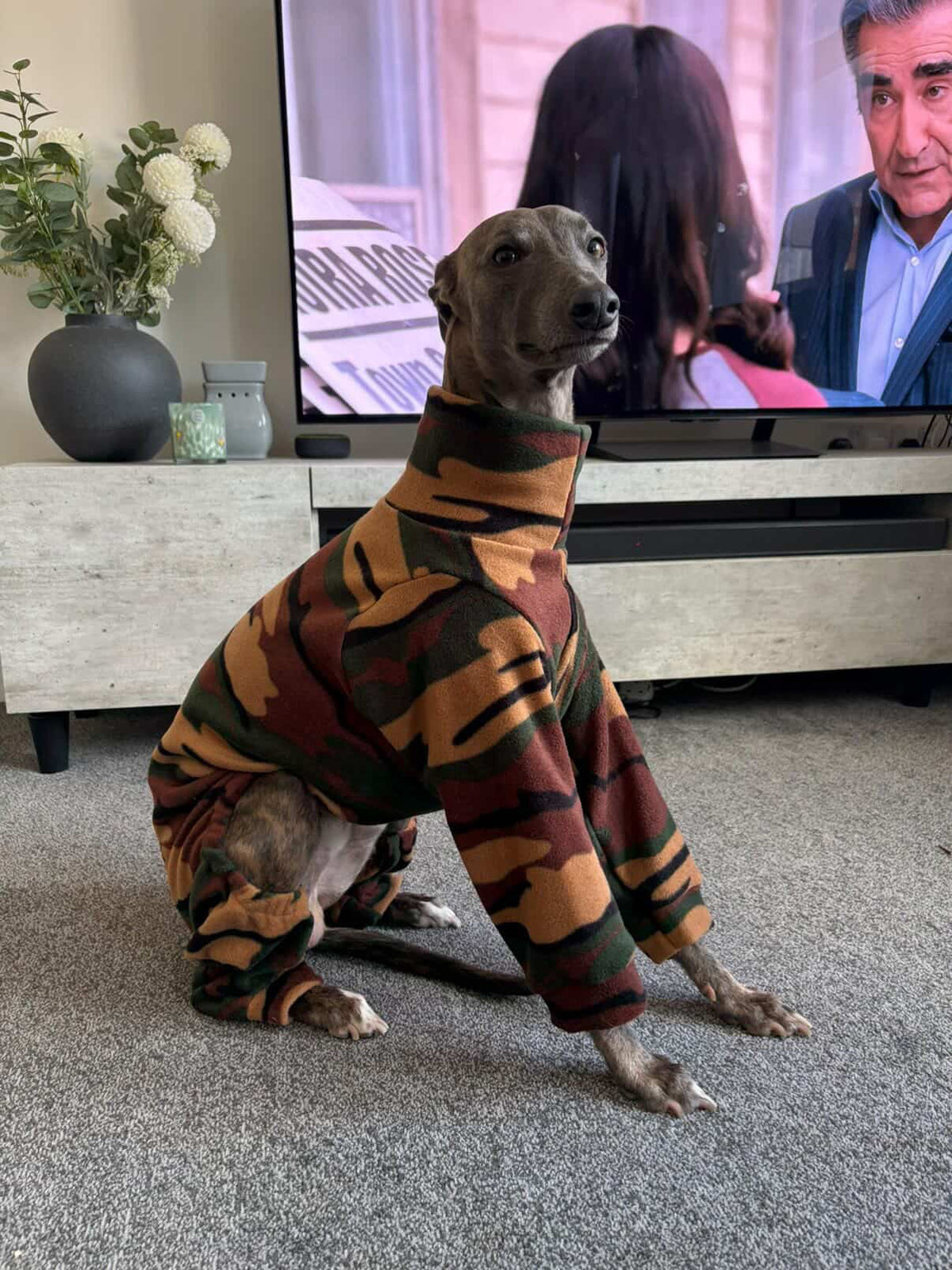 Urban Camo Fleece Onesie For Whippets & Italian Greyhounds