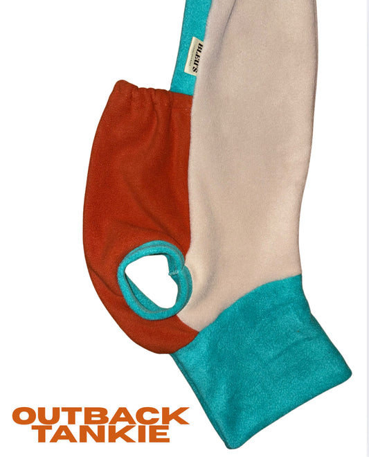 “Outback” Tankie in Rust, Stone & Jade Green For Whippets & Iggies