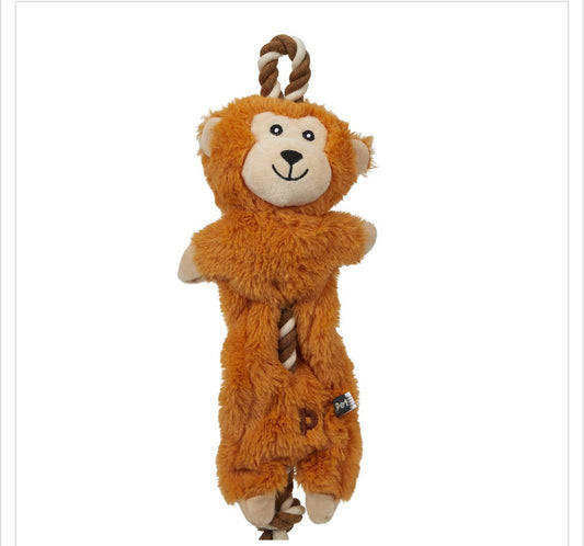 PETFACE BUDDIES ROPE MONKEY PLUSH DOG TOY