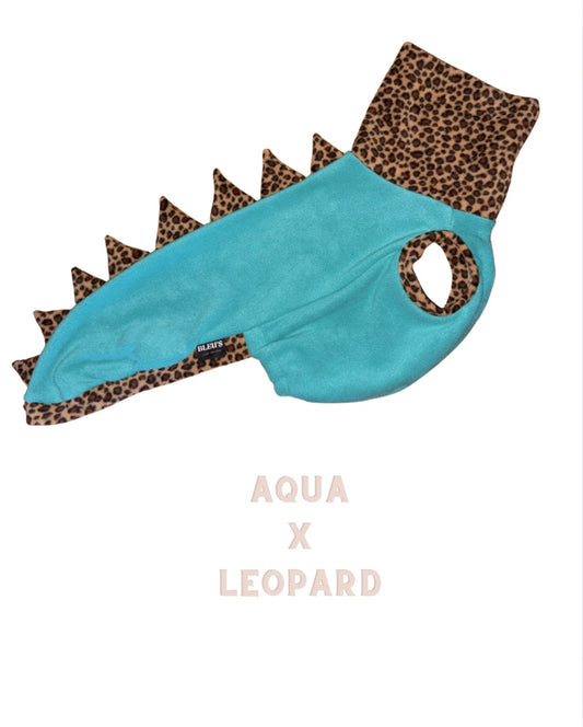 The Aqua x Leopard Sighthound Dinosaur Fleece Tankie