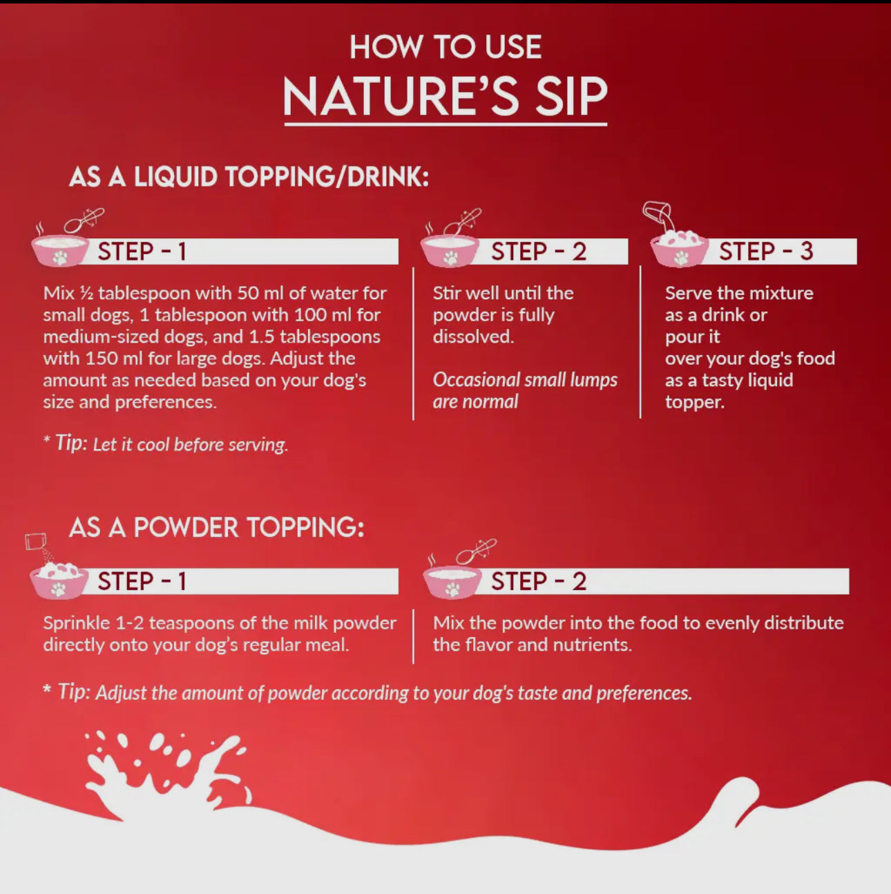 Nature's Sip for Dogs: Goat's Milk with Pomegranate & Cranberry (120g/4.23oz) Pet Container