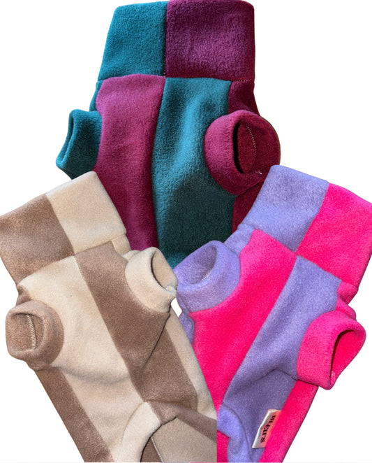 YING YANG Small Breed Fleece Tankie Dachshund Various Colours - Please leave colour choice in order notes at checkout