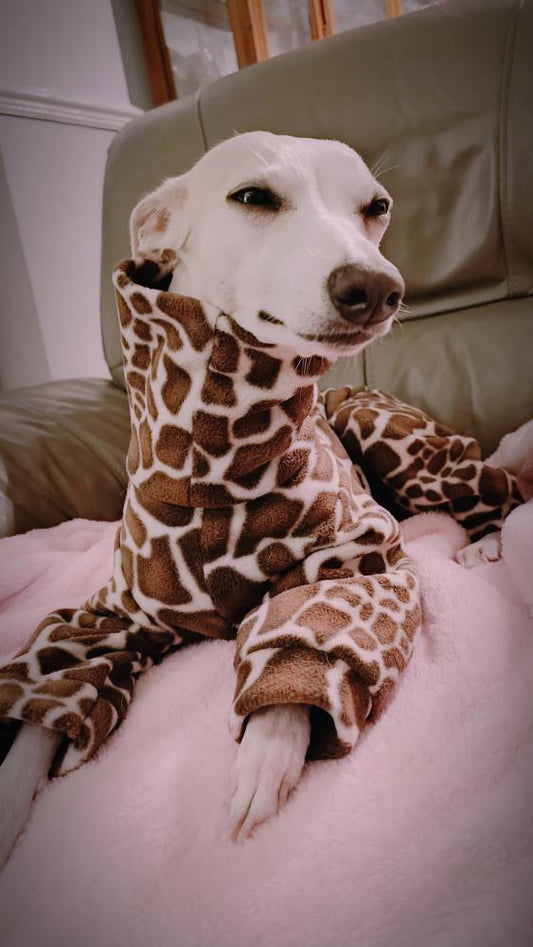 Giraffe Fleece Onesie For Iggies & Whippets