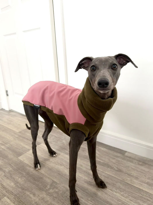Dusky Pink & Moss Sighthound Duo Fleece Tankie With Softshell Back Panel