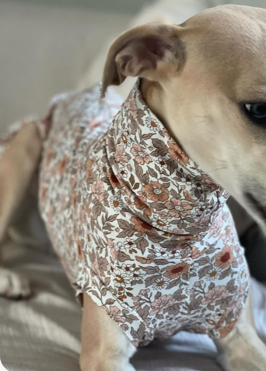Greyhound Lana Peach Floral Jersey Tankie