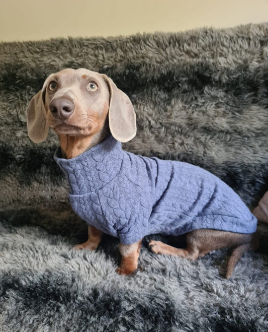 Cable Knit Jersey Dachshund/Small Breed (leave colour choice at checkout)